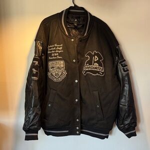 H&M Black and Gray Varsity Jacket